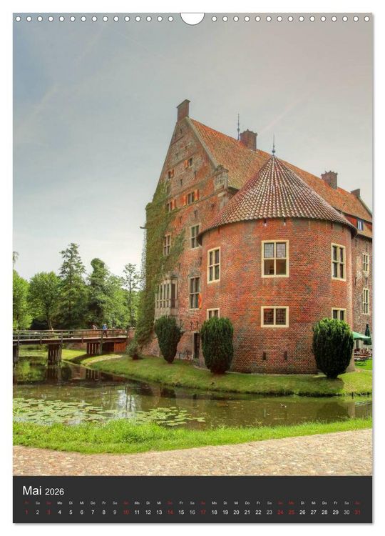 Produktbild: Eindrucksvolle Burgen, malerische Schl&ouml;sser im M&uuml;nsterland (Wandkalender 2026 DIN A3 hoch), CALVENDO Monatskalender