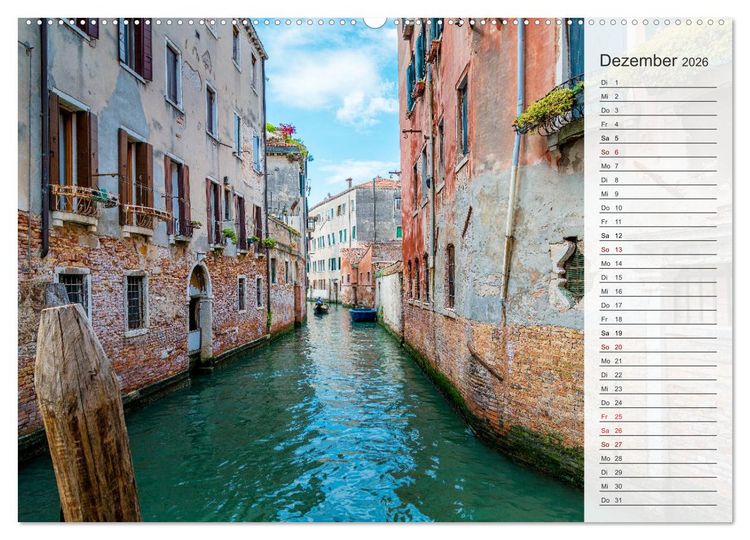 Produktbild: Venedig - Stille Momente (hochwertiger Premium Wandkalender 2026 DIN A2 quer), Kunstdruck in Hochglanz