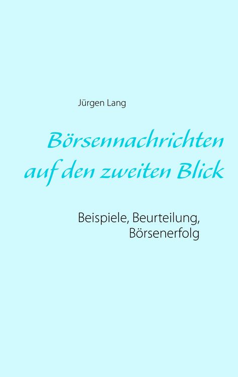 Produktbild: B&ouml;rsennachrichten auf den zweiten Blick