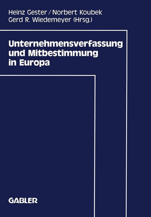 Produktbild: Unternehmensverfassung und Mitbestimmung in Europa