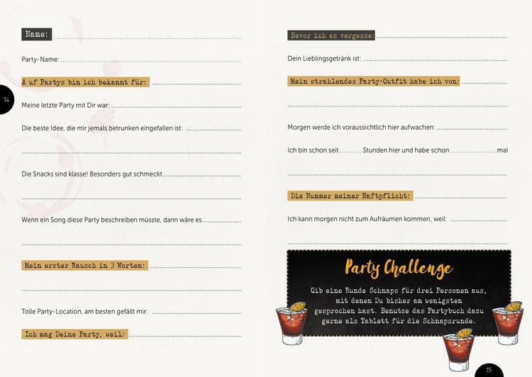 Produktbild: Let's Party: Party! Ausf&uuml;llbuch f&uuml;r Partyg&auml;ste