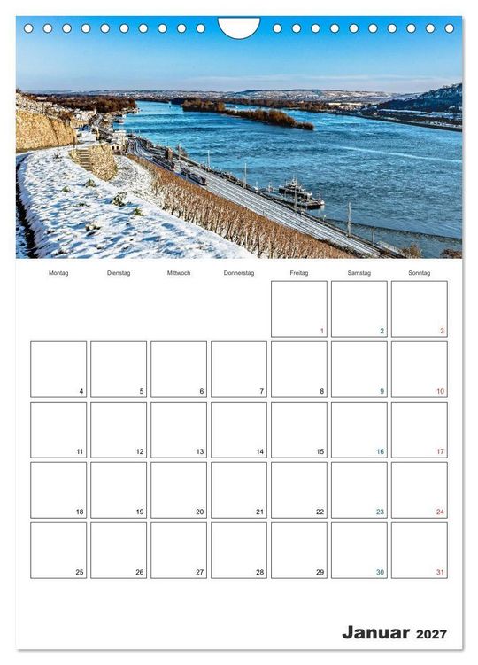 Produktbild: Rheingau Terminplaner (Wandkalender 2027 DIN A4 hoch), CALVENDO Monatskalender