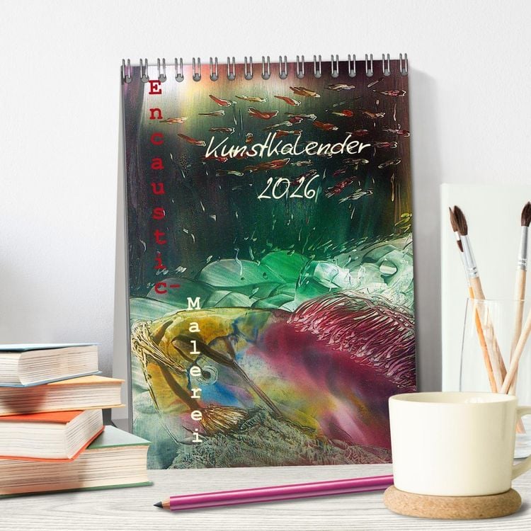 Produktbild: Encaustic-Malerei Kunstkalender 2026 (Tischkalender 2026 DIN A5 hoch), CALVENDO Monatskalender