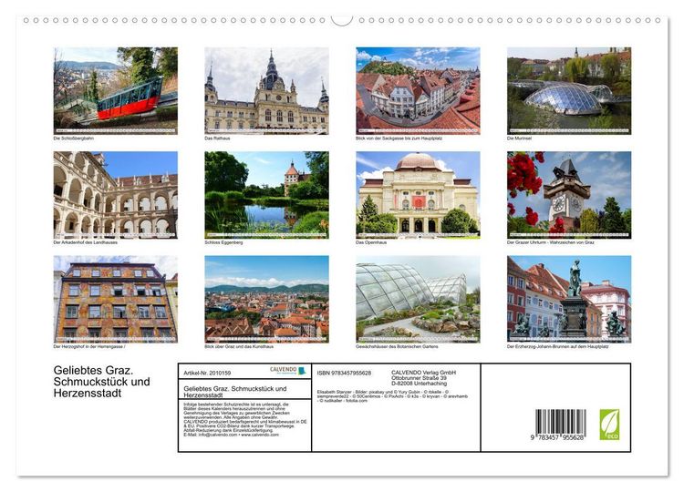 Produktbild: Geliebtes Graz. Schmuckst&uuml;ck und Herzensstadt (hochwertiger Premium Wandkalender 2026 DIN A2 quer), Kunstdruck in Hochglanz