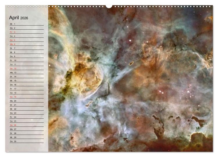 Produktbild: Der Weltraum. Spektakul&auml;re Gasnebel und Galaxien (hochwertiger Premium Wandkalender 2026 DIN A2 quer), Kunstdruck in Hochglanz