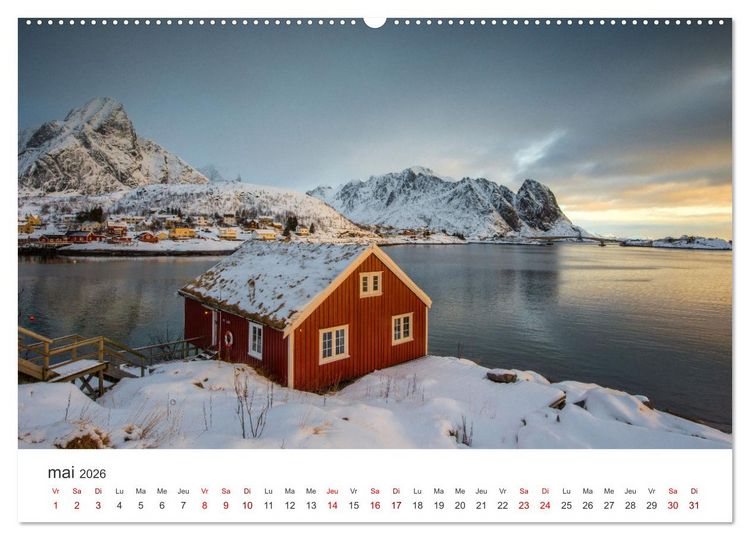 Produktbild: R&eacute;flexions dans les &icirc;les Lofoten (Calendrier mural 2026 DIN A2 vertical) calendrier de bureau