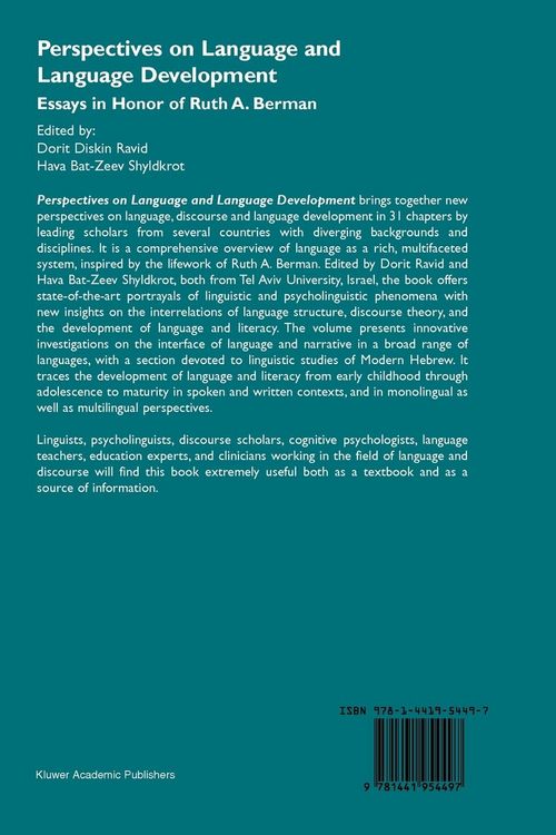 Produktbild: Perspectives on Language and Language Development