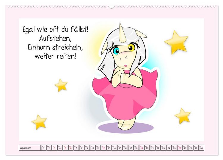 Produktbild: Unicorns. Einhorn-Spr&uuml;che und Weisheiten! (Wandkalender 2026 DIN A2 quer), CALVENDO Monatskalender