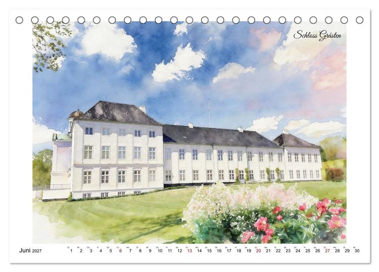 Produktbild: Schl&ouml;ssertour durch D&auml;nemark (Tischkalender 2027 DIN A5 quer), CALVENDO Monatskalender