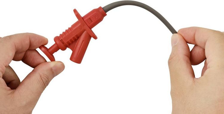 Produktbild: VOLTCRAFT MSK-122 rot Sicherheits-Klemmpr&uuml;fspitze Steckanschluss 4mm CAT II 1000V Rot