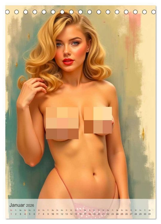 Produktbild: Pin-up Girls - Frech, Freiz&uuml;gig und Verf&uuml;hrerisch (Tischkalender 2026 DIN A5 hoch), CALVENDO Monatskalender