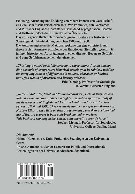 Produktbild: Autorit&auml;t, Staat und Nationalcharakter