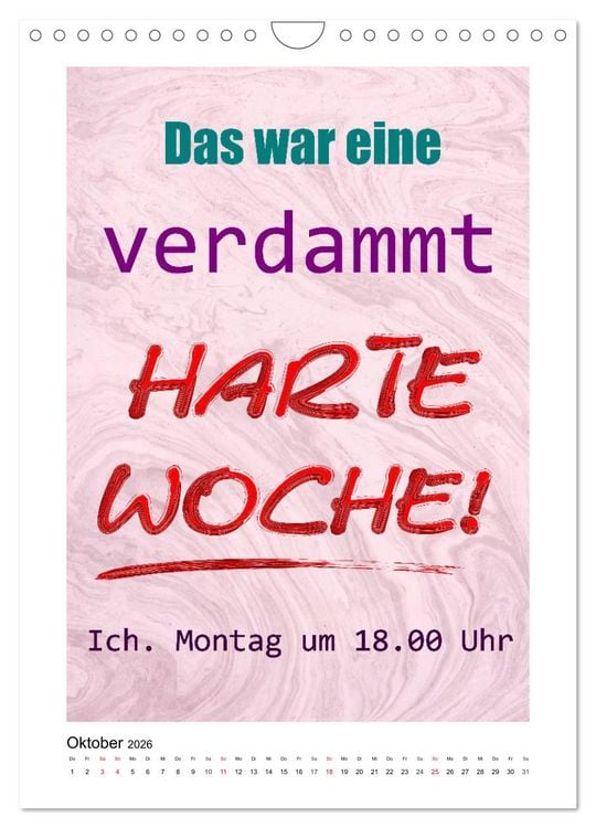 Produktbild: Humor und Ironie. Lustige Spr&uuml;che (Wandkalender 2026 DIN A4 hoch), CALVENDO Monatskalender