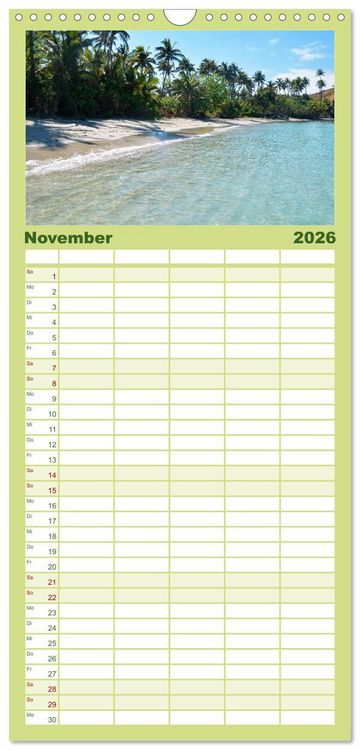 Produktbild: Familienplaner 2026 - Fidschi - Der faszinierende Inselstaat im S&uuml;dpazifik. mit 5 Spalten (Wandkalender, 21 x 45 cm) CALVENDO
