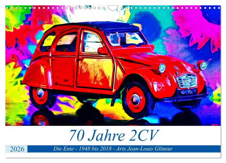 Produktbild: 70 Jahre 2CV (Wandkalender 2026 DIN A3 quer), CALVENDO Monatskalender