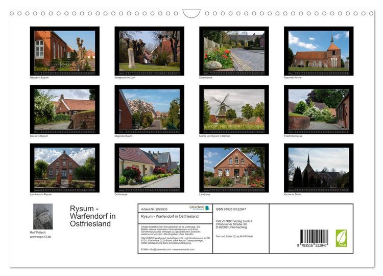 Produktbild: Rysum - Warfendorf in Ostfriesland (Wandkalender 2026 DIN A3 quer), CALVENDO Monatskalender