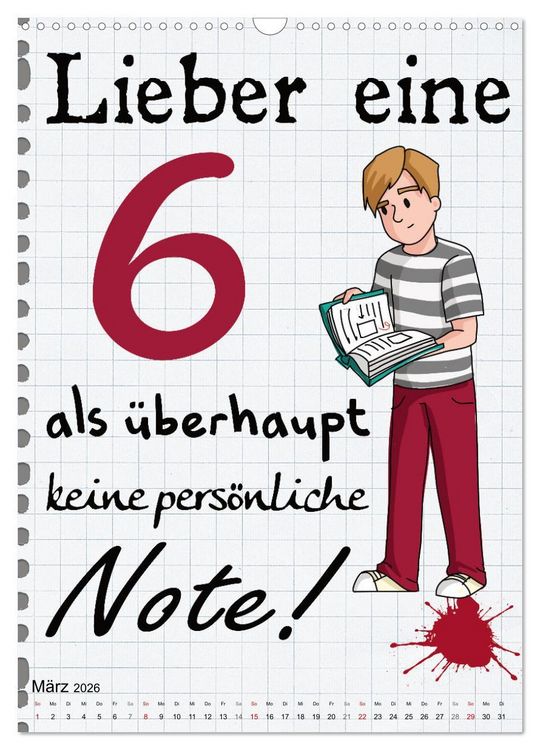 Produktbild: Sch&uuml;ler-Spr&uuml;che (Wandkalender 2026 DIN A3 hoch), CALVENDO Monatskalender