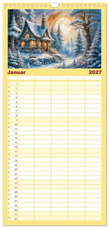 Produktbild: Familienplaner 2027 - Zauberhafte Feenh&auml;user - Wunderwelt der magischen Orte voller Fantasie mit 5 Spalten (Wandkalender, 21 x 45 cm) CALVENDO