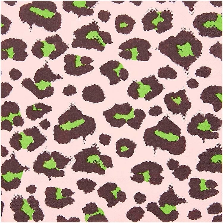 Produktbild: Servietten Acid Leo, rosa/gr&uuml;n, MIX