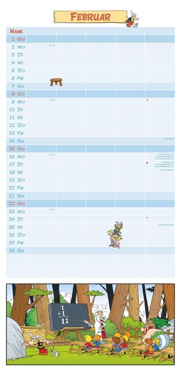 Produktbild: Asterix 2026 Familienplaner - Familien-Timer - Termin-Planer - Kids - Kinder-Kalender - Familien-Kalender - 22x45