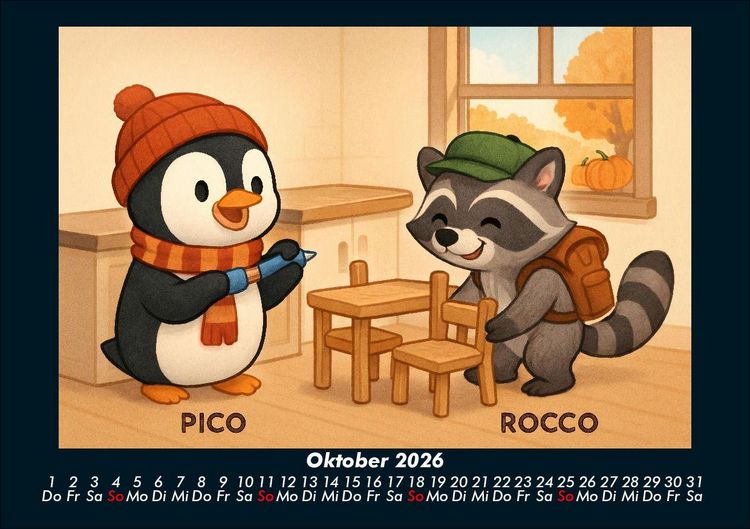 Produktbild: Pico & Rocco bauen ein Haus 2026 Fotokalender DIN A5