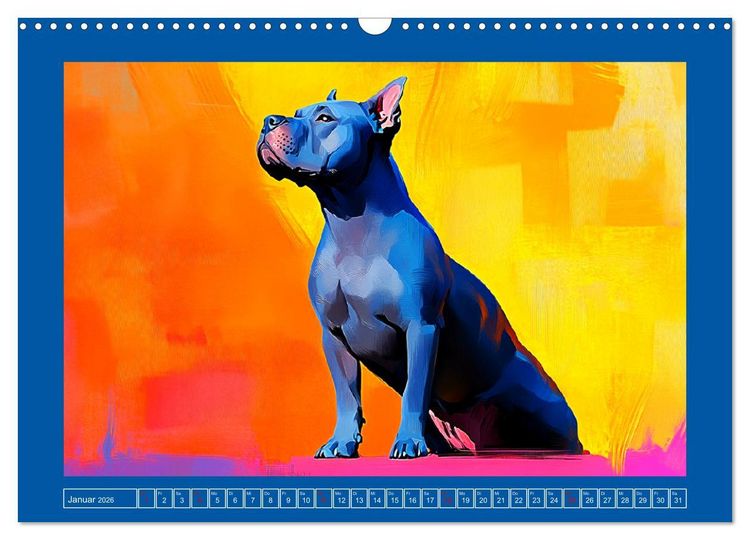 Produktbild: Kraftvolle Partner. Hunde in k&uuml;nstlerischer &Ouml;loptik (Wandkalender 2026 DIN A3 quer), CALVENDO Monatskalender