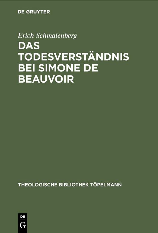Produktbild: Das Todesverst&auml;ndnis bei Simone de Beauvoir