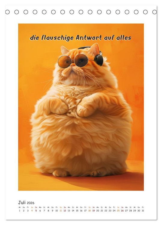 Produktbild: Katzenweisheiten (Tischkalender 2026 DIN A5 hoch), CALVENDO Monatskalender