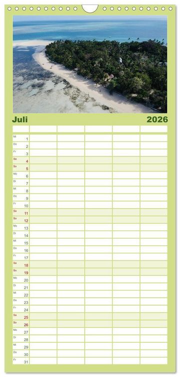 Produktbild: Familienplaner 2026 - Fidschi - Der faszinierende Inselstaat im S&uuml;dpazifik. mit 5 Spalten (Wandkalender, 21 x 45 cm) CALVENDO