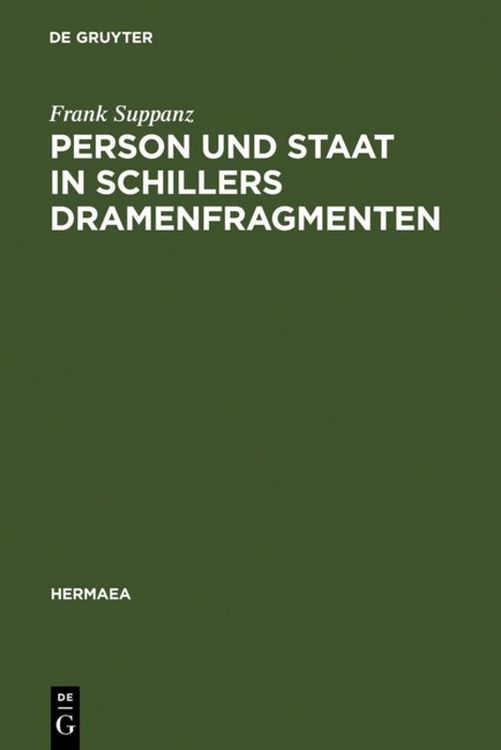 Produktbild: Person und Staat in Schillers Dramenfragmenten