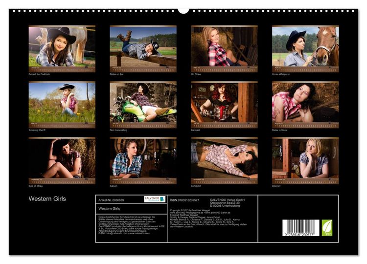 Produktbild: Western Girls (hochwertiger Premium Wandkalender 2026 DIN A2 quer), Kunstdruck in Hochglanz