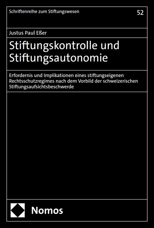 Produktbild: Stiftungskontrolle und Stiftungsautonomie