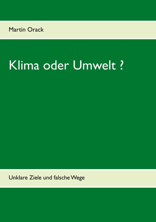 Produktbild: Klima oder Umwelt ?