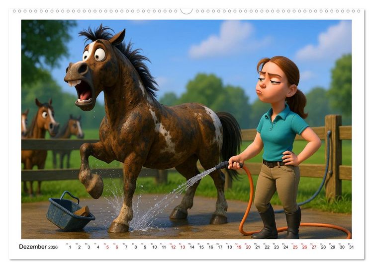 Produktbild: M&auml;dchen brauchen ein Hoppi (hochwertiger Premium Wandkalender 2026 DIN A2 quer), Kunstdruck in Hochglanz