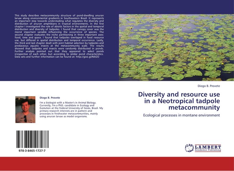 Produktbild: Diversity and resource use in a Neotropical tadpole metacommunity