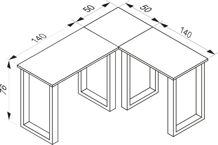 Produktbild: U Schreibtisch Eckschreibtisch L Form 190x190x50