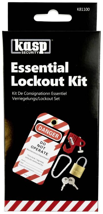 Produktbild: Kasp K81100 Verriegelungs-/Lockout-Set 145mm Messing, Silber Schl&uuml;sselschloss