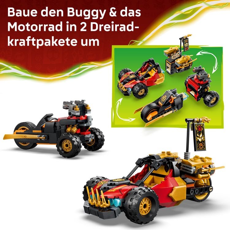 Produktbild: LEGO NINJAGO 71864 Kais und Coles Kombi-Flitzer, Bauset mit 3 Minifiguren