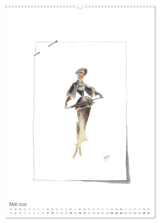 Produktbild: FIGURINEN 2026 - Fashion von 1949 - Originale von Elina Ruffinengo (hochwertiger Premium Wandkalender 2026 DIN A2 hoch), Kunstdruck in Hochglanz