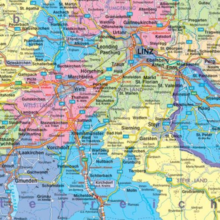 Produktbild: Österreich Verwaltungskarte