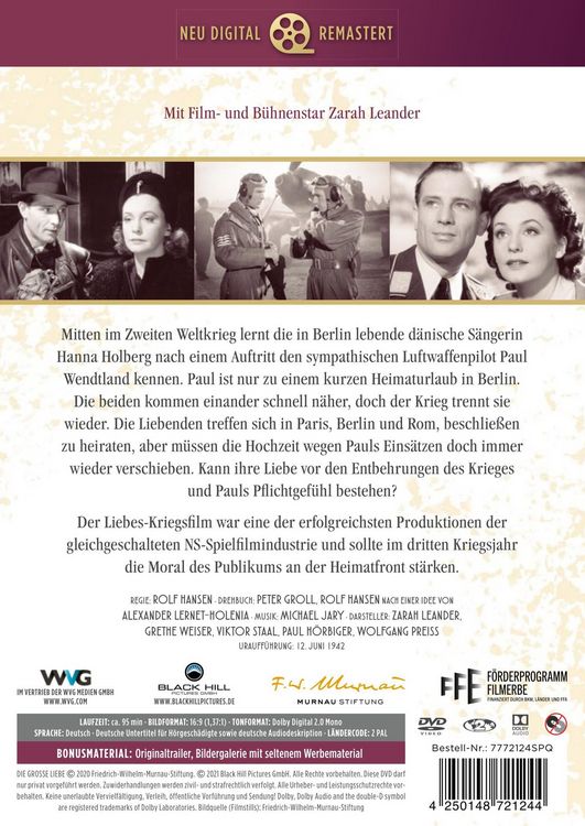Produktbild: Deutsche Filmklassiker - Die gro&szlig;e Liebe