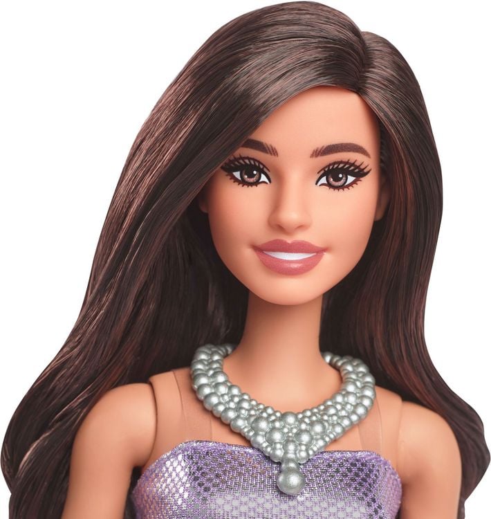Produktbild: Barbie Fashionista Puppe im Paillettenkleid mit Satinrock