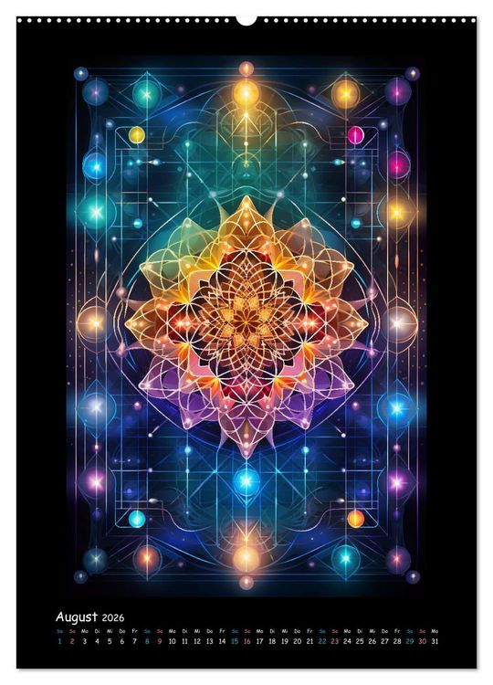 Produktbild: Fractale Mandalas (Wandkalender 2026 DIN A2 hoch), CALVENDO Monatskalender