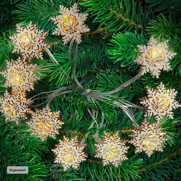 Produktbild: HTI-Living Lichterkette mit 10 LED Schneeflocken Lichterkette mit 10 LED Schneeflocken
