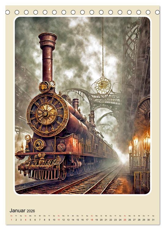 Produktbild: Steampunk Mobilit&auml;t (Tischkalender 2026 DIN A5 hoch), CALVENDO Monatskalender