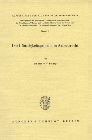 Produktbild: Das G&uuml;nstigkeitsprinzip im Arbeitsrecht.