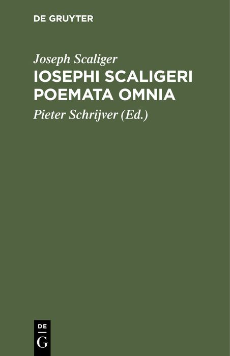 Produktbild: Iosephi Scaligeri Poemata omnia