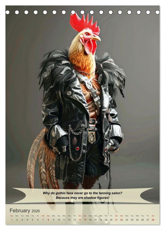 Produktbild: Funny animals in gothic style (Desk Calendar 2026 DIN A5 portrait), CALVENDO 12 Month DeskCalendar