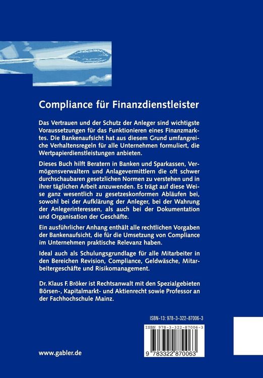 Produktbild: Compliance f&uuml;r Finanzdienstleister