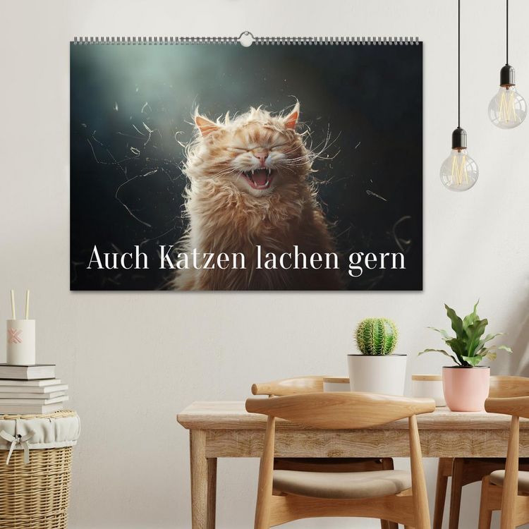 Produktbild: Auch Katzen lachen gern (Wandkalender 2026 DIN A2 quer), CALVENDO Monatskalender
